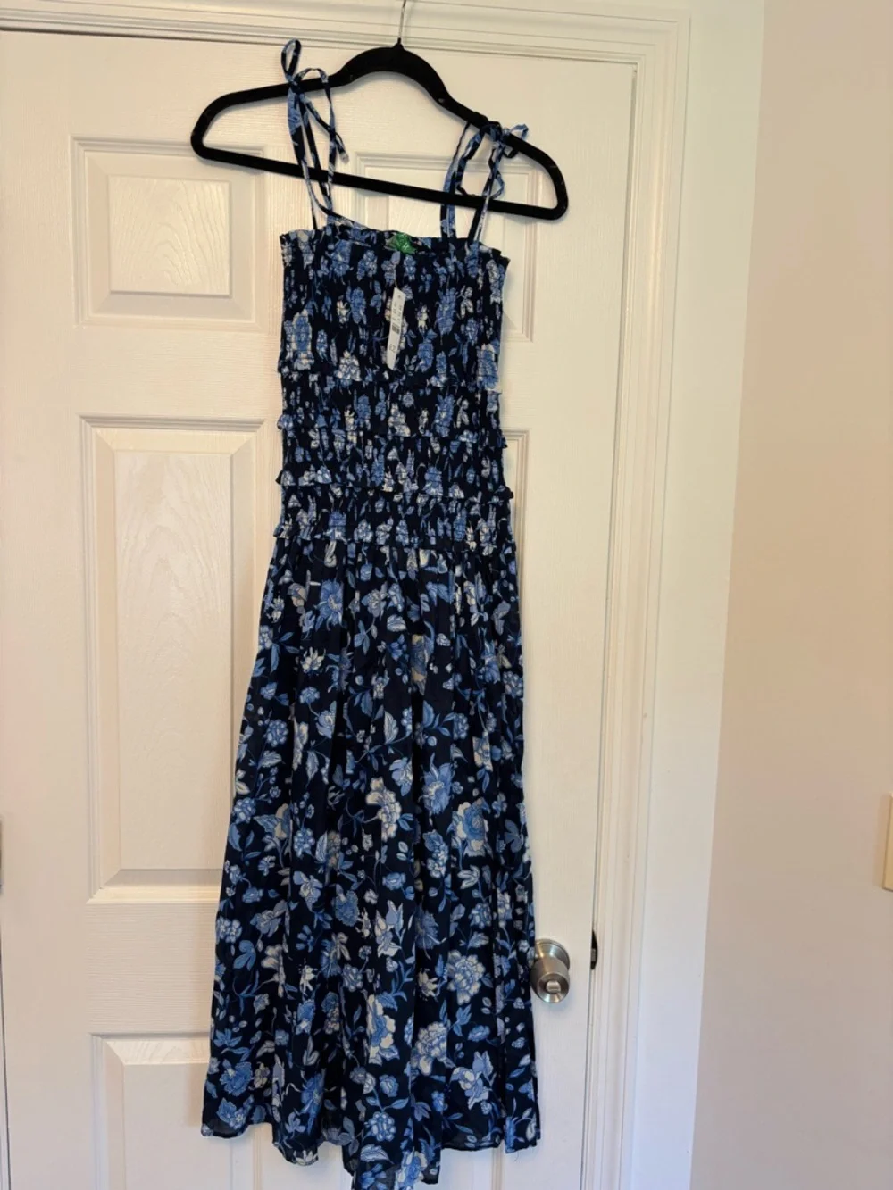 J.Crew Blue Floral Smocked Maxi Dress Size Small NWT Cottagecore Summer